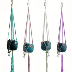 4pcs Macrame Pot Hanger Set Indoor Ceiling Plant Hanger