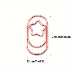 100pcs Mini Pentagram Paper Clip Special shaped Creative Pin Cartoon Paper Clip