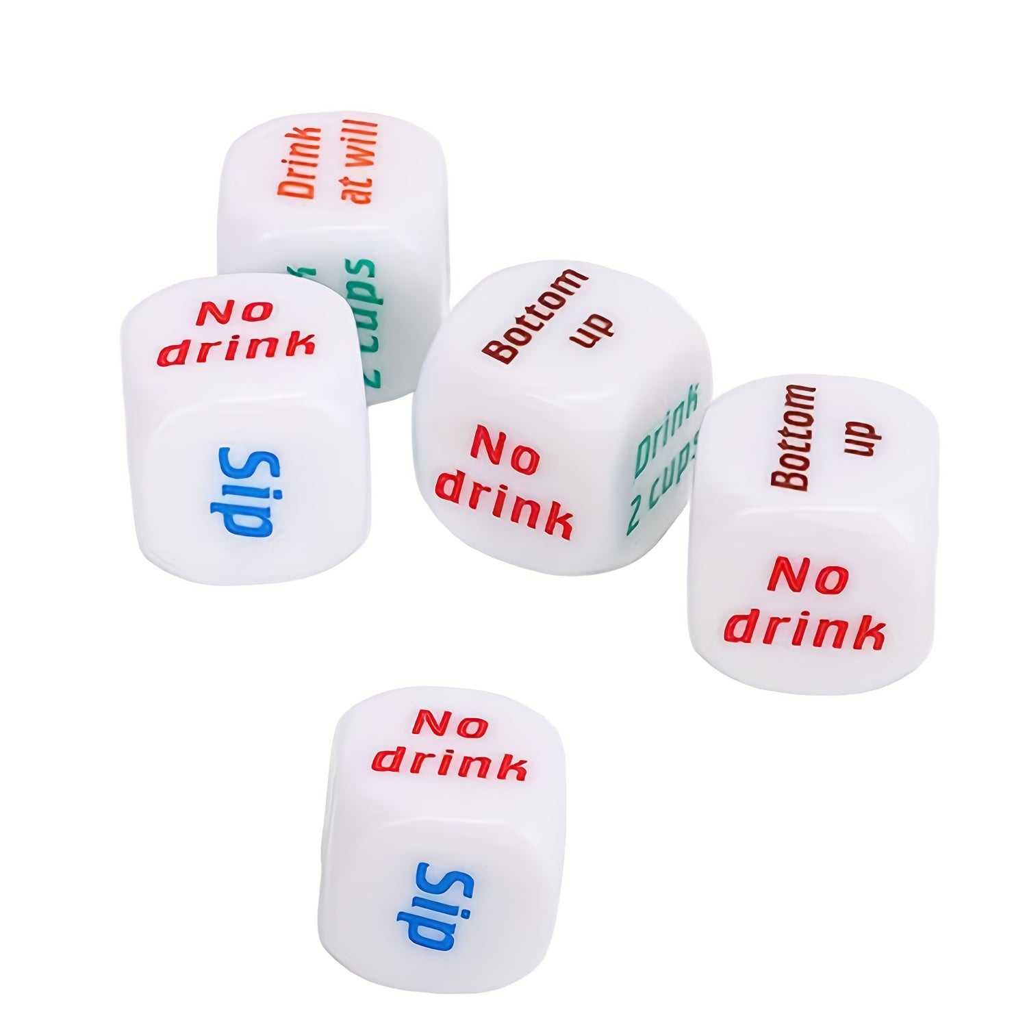 English Wine Dice Bar Entertainment Plastic Dice Toy 1.98cm