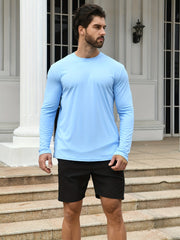 2 Pack UPF 50 Men's Long Sleeve Lightweight T-shirt for Fishing Hiking