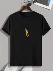 Wheat Pattern Print Men's Sports T-shirt