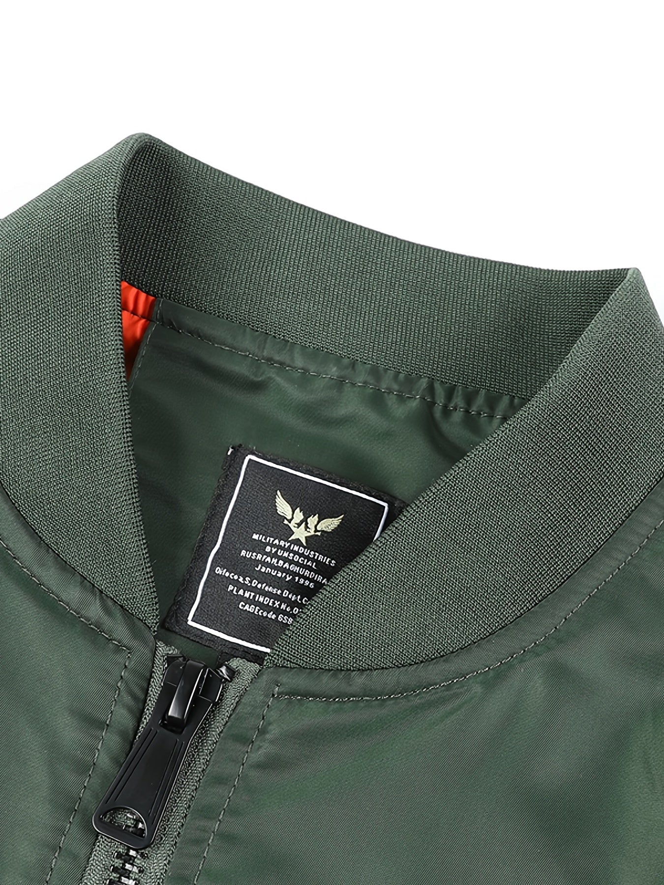 Men's Slim Nylon Flight Suit Jacket Casual Windproof Embroidered Motorcycle Jack