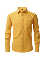Men's Classic Button Up Shirt With Chest Pocket