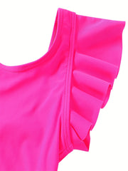 Toddler Girls Tropical Flowers One Piece Swimsuit