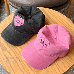 Vintage Heart Patch Baseball Cap Distressed Cotton Sun Hat