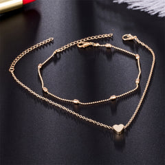 2 Pcs Dainty Anklet Set Beach Foot Jewelry Summer Accessories