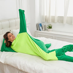 Funny Dino Sleeping Bag Soft Cozy Flannel Hoodie