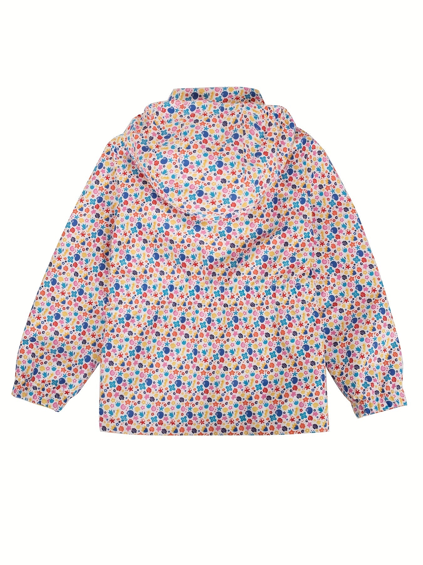 Toddler Girls Cartoon Print Hooded Jacket with Pockets