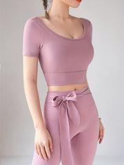 Yoga Sports Slimming Top Hollow Back Breathable Crop Top