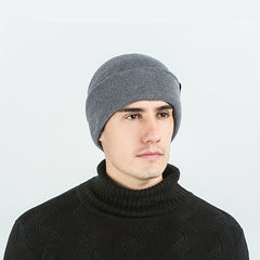 Cuffed Men's Warm Knitted Pullover Hat - Casual Style