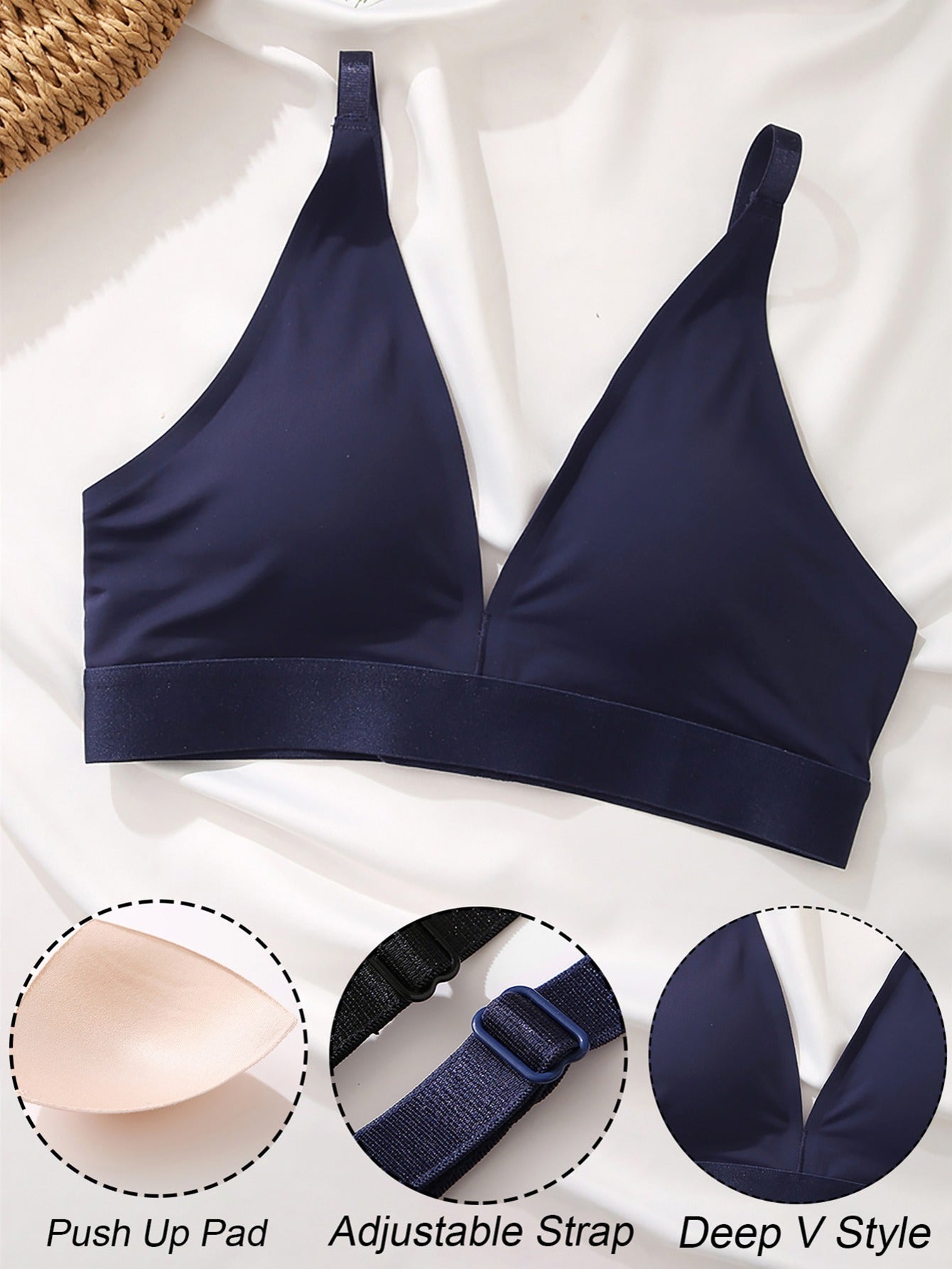 2pcs Wireless Padded Bras Stretch Comfy Breathable Women's Lingerie