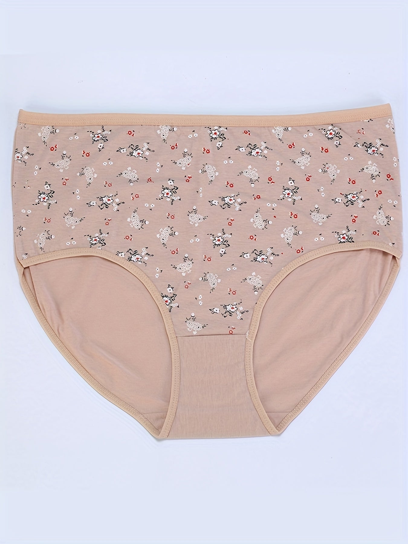 4 Pack Women's Plus Floral Print Stretch Briefs Set