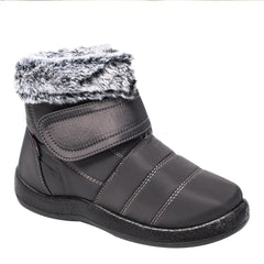 Waterproof Thermal Snow Boots Hook & Loop Furry Winter Ankle Boots