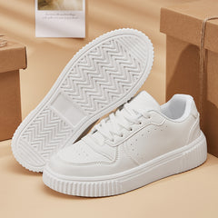 Women's Lightweight Solid Skate Shoes Low Top Lace Up Sport Shoes