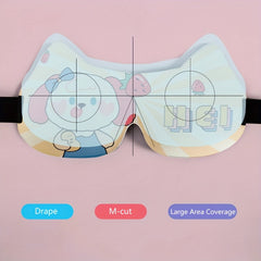 3D Blackout Sleep Eye Mask Cat Ear Print Eye Protection Blindfold