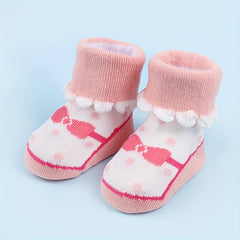 3 Pairs Baby Girls Princess Bow Dot Pattern Lace Crew Socks