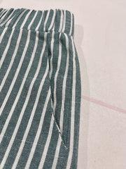 Stripe Print Cropped Pants Elastic Waist Spring & Fall Women's Clothing