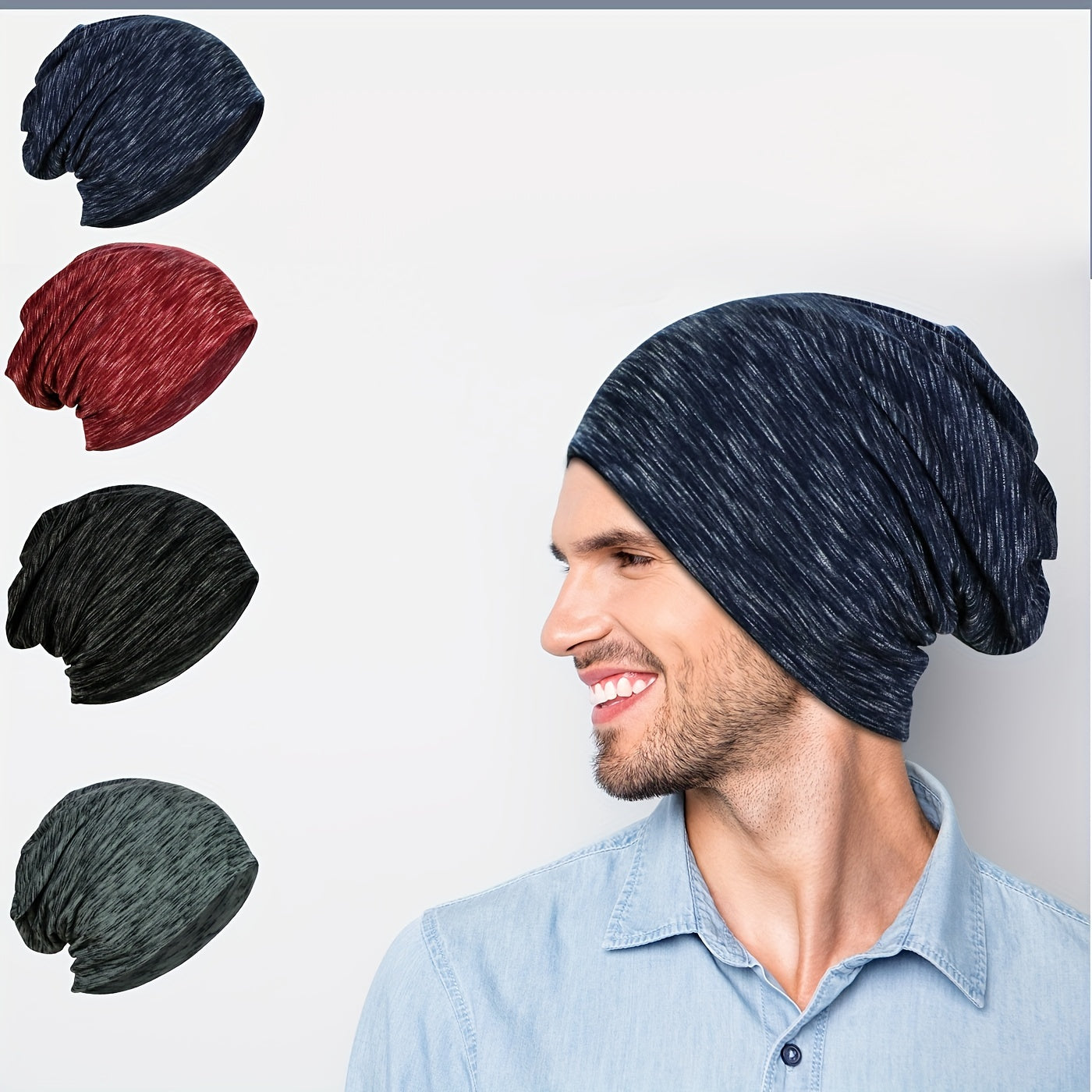 Striped Cotton Pullover Hat Beanie Hip Hop Street Dance Cap
