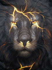 3D Lightning Lion Pattern Hoodie Boy's Outdoor Sweatshirt