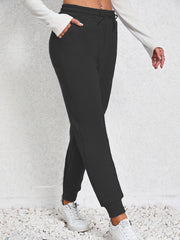 Sports Pants Women's Plus Solid High Stretch Jogger