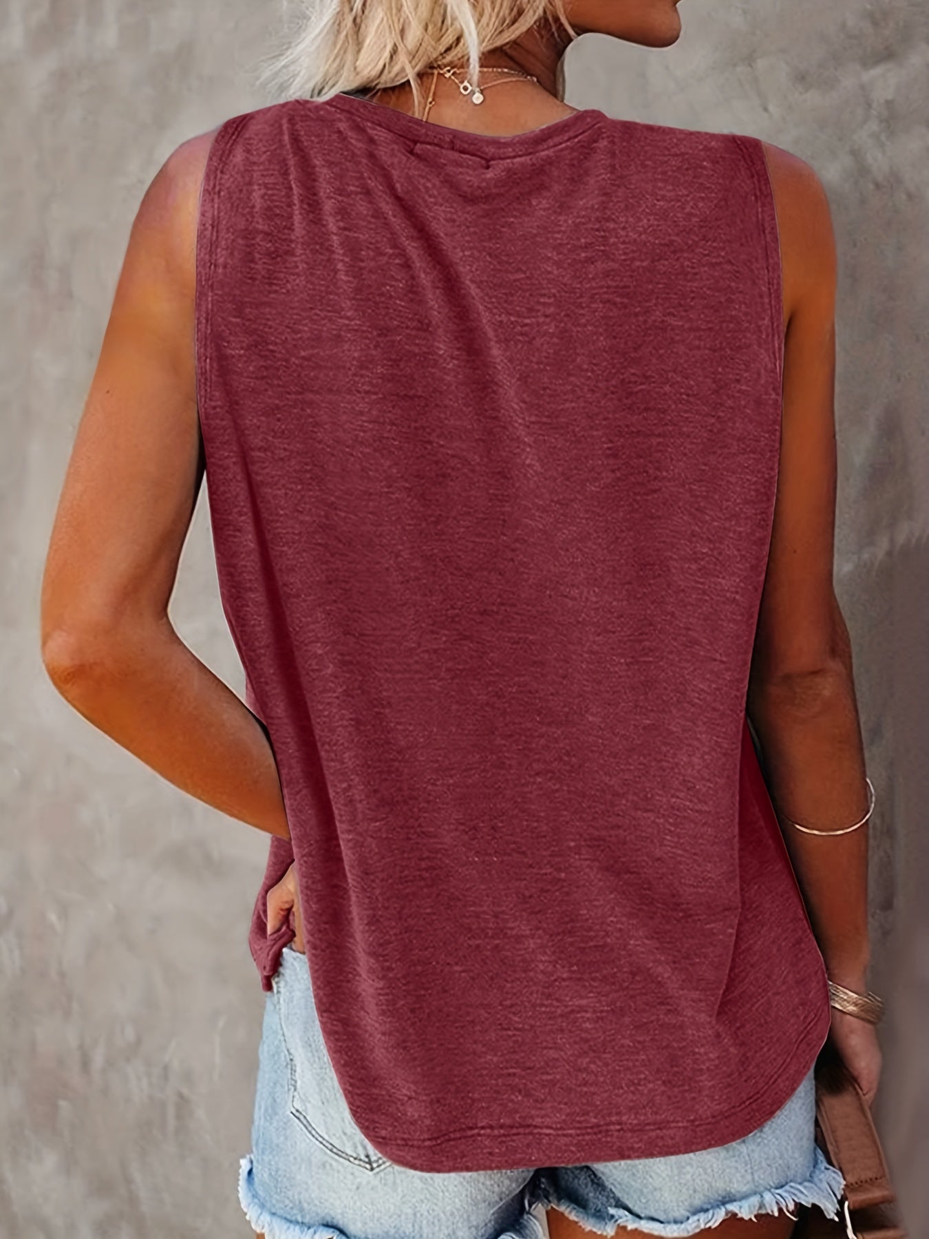 Skull Print Crew Neck Tank Top Sleeveless Casual Summer Women's Clothing