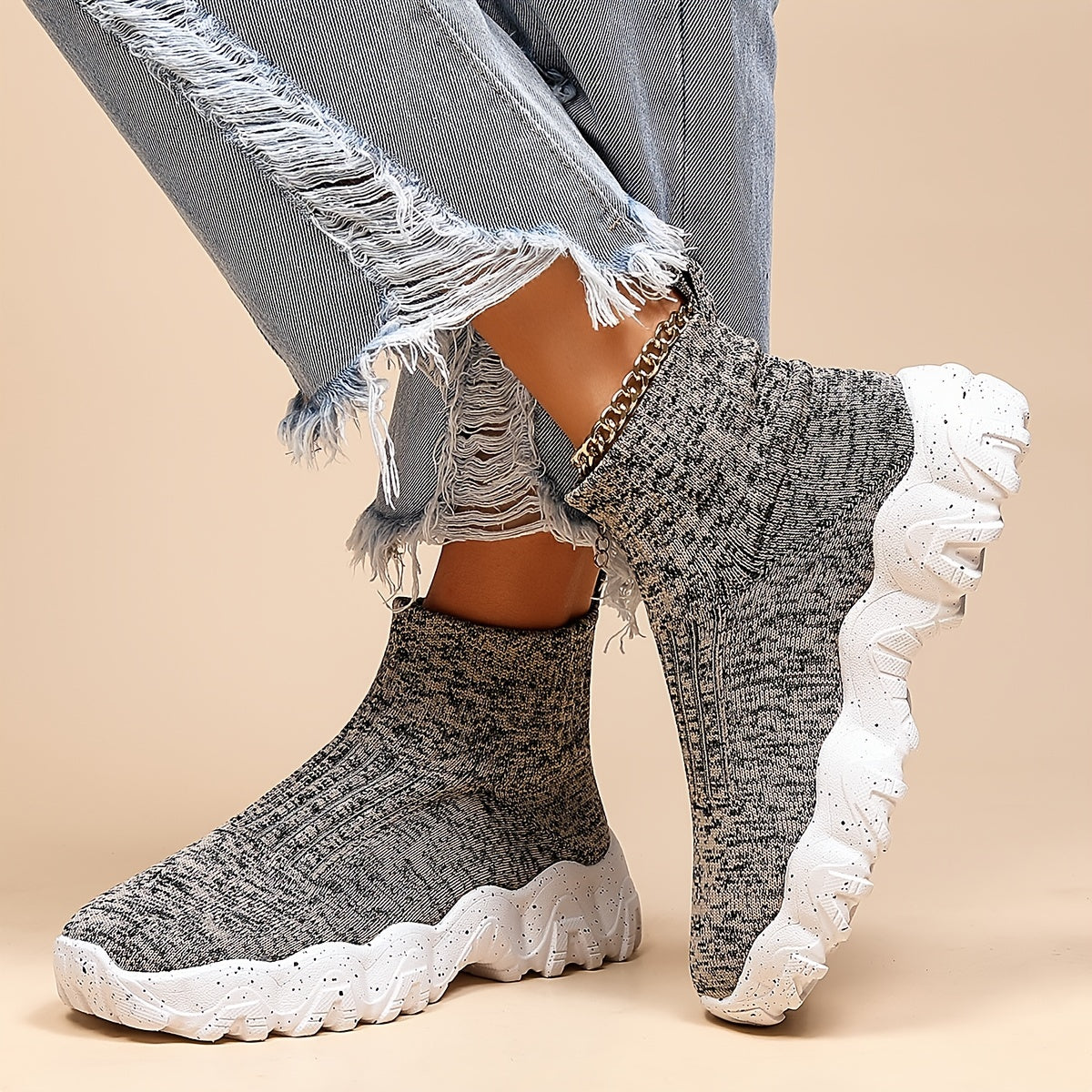 Women's Anti-slip Knit High Top Shoes
