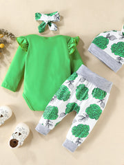 Floral Print Romper For Baby Girls