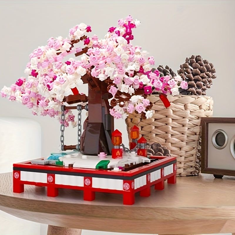 Cherry Blossom Building Block Bonsai Toy for Kids and Adults