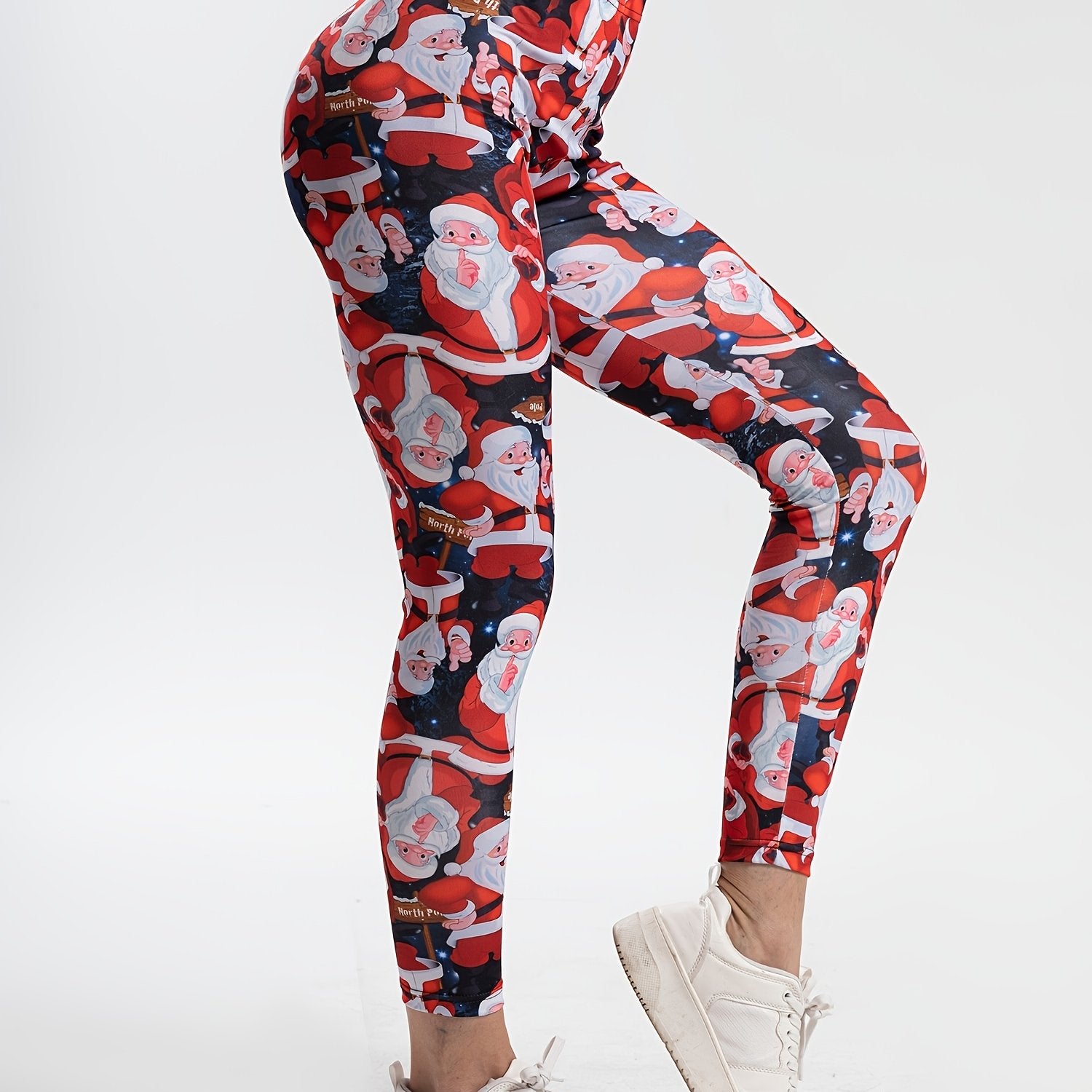 Women's Santa Claus Print Yoga Leggings Stretchy Activewear