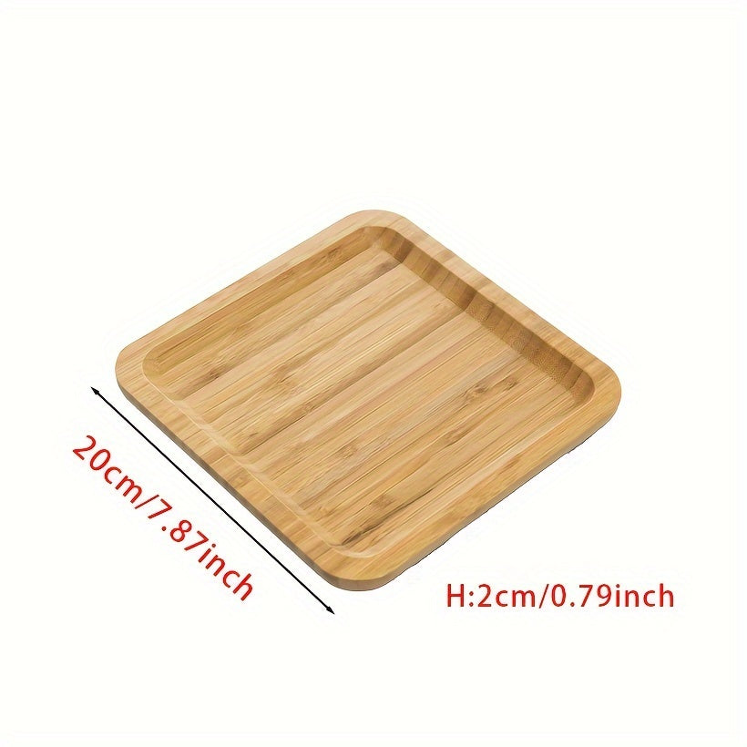 Bamboo Square Tray Cheese Plates Coffee Tea Serving Tray Fruit Storage Pallet