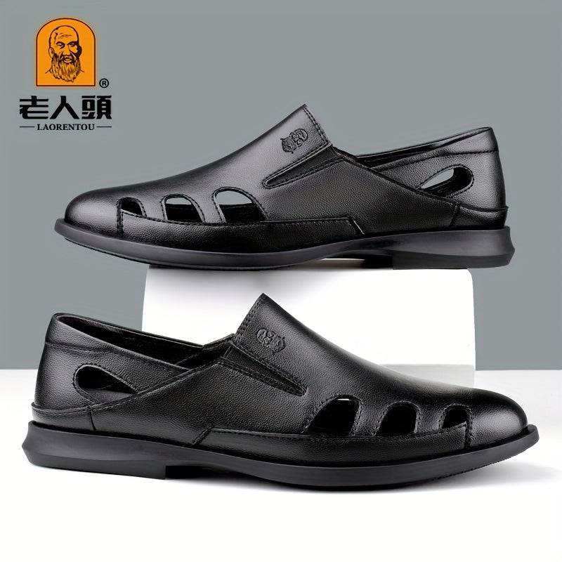 Men's Leather Hiking Sandals Non Slip Beach Water Shoes