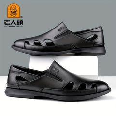 Men's Leather Hiking Sandals Non Slip Beach Water Shoes