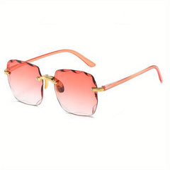Rimless Square Sunglasses Women Outdoor Travel Eyewear
