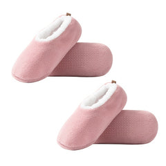 2 Pairs Plush Lined Low Cut Floor Socks