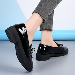 Women's Platform Bow Loafers Slip On Shoes Lightweight