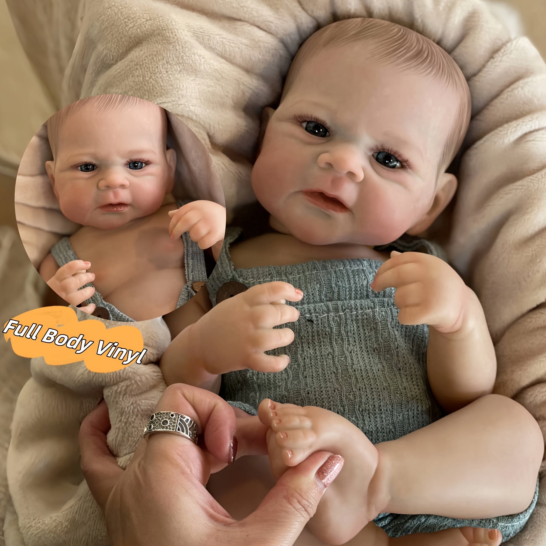 Elijah Bebe Reborn Boy Full Body Vinyl Soft Touch Realistic Newborn Baby Doll