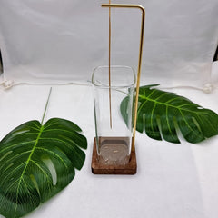 Wooden Aromatherapy Rack Modern Incense Burner with Glass Ash Catcher