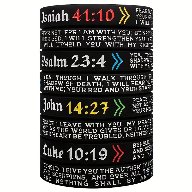 Christian Bible Silicone Bracelet with Uplifting Quote