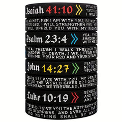 Christian Bible Silicone Bracelet with Uplifting Quote