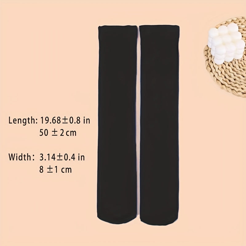 4 Pairs Solid Thigh High Stockings Over The Knee Socks