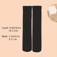4 Pairs Solid Thigh High Stockings Over The Knee Socks
