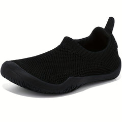 Boy's Breathable Knit Sports Shoes Slip On Walking Shoes