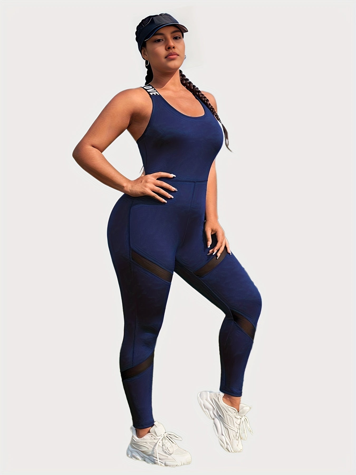 Sporty Jumpsuit Women's Criss Cross Back Skinny Tank Jumpsuit