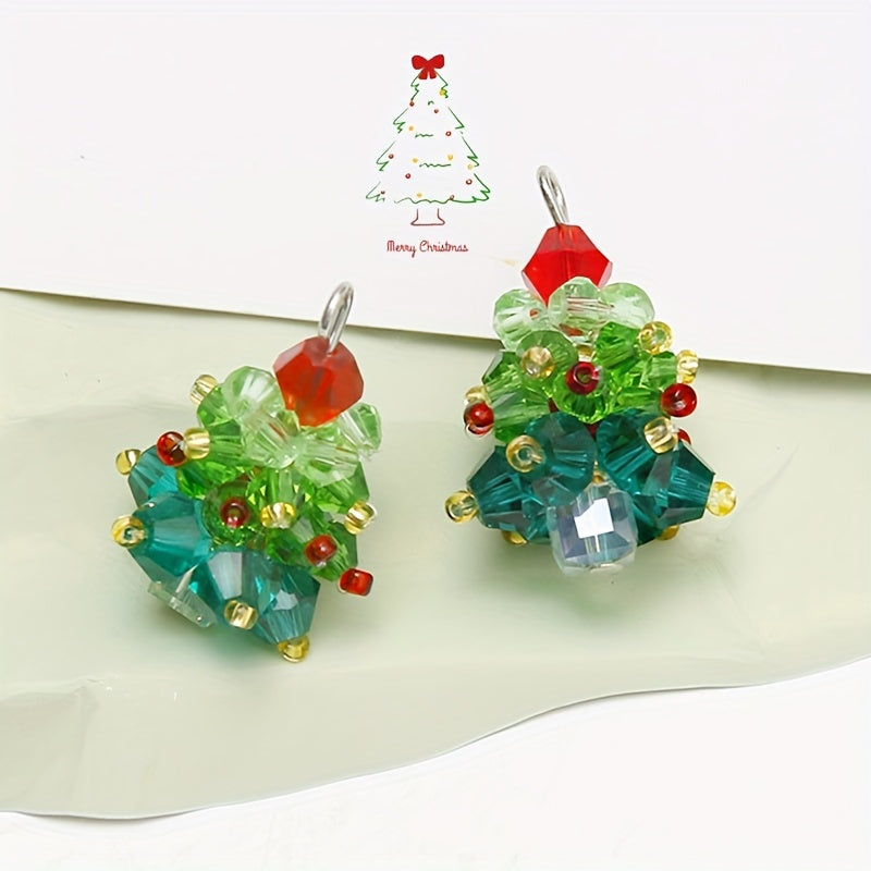 Christmas Glass Beads Hand-Woven Earrings Pendant DIY Jewelry Accessories