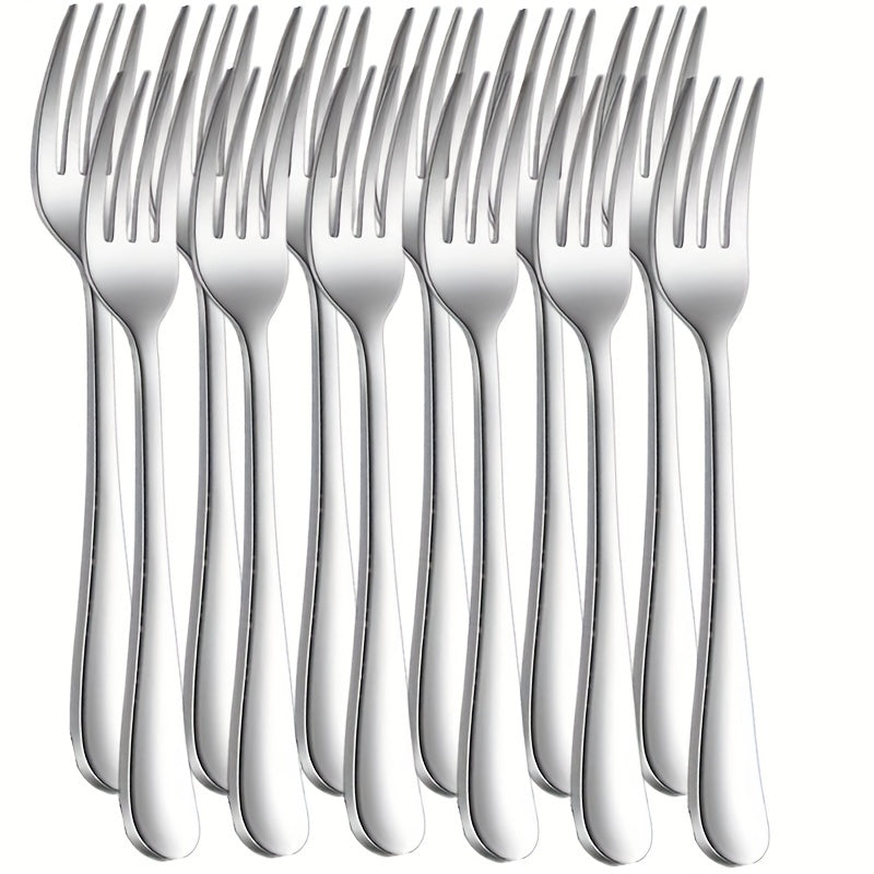 12 Piece Dinner Forks Silverware Set Stainless Steel Dishwasher Safe