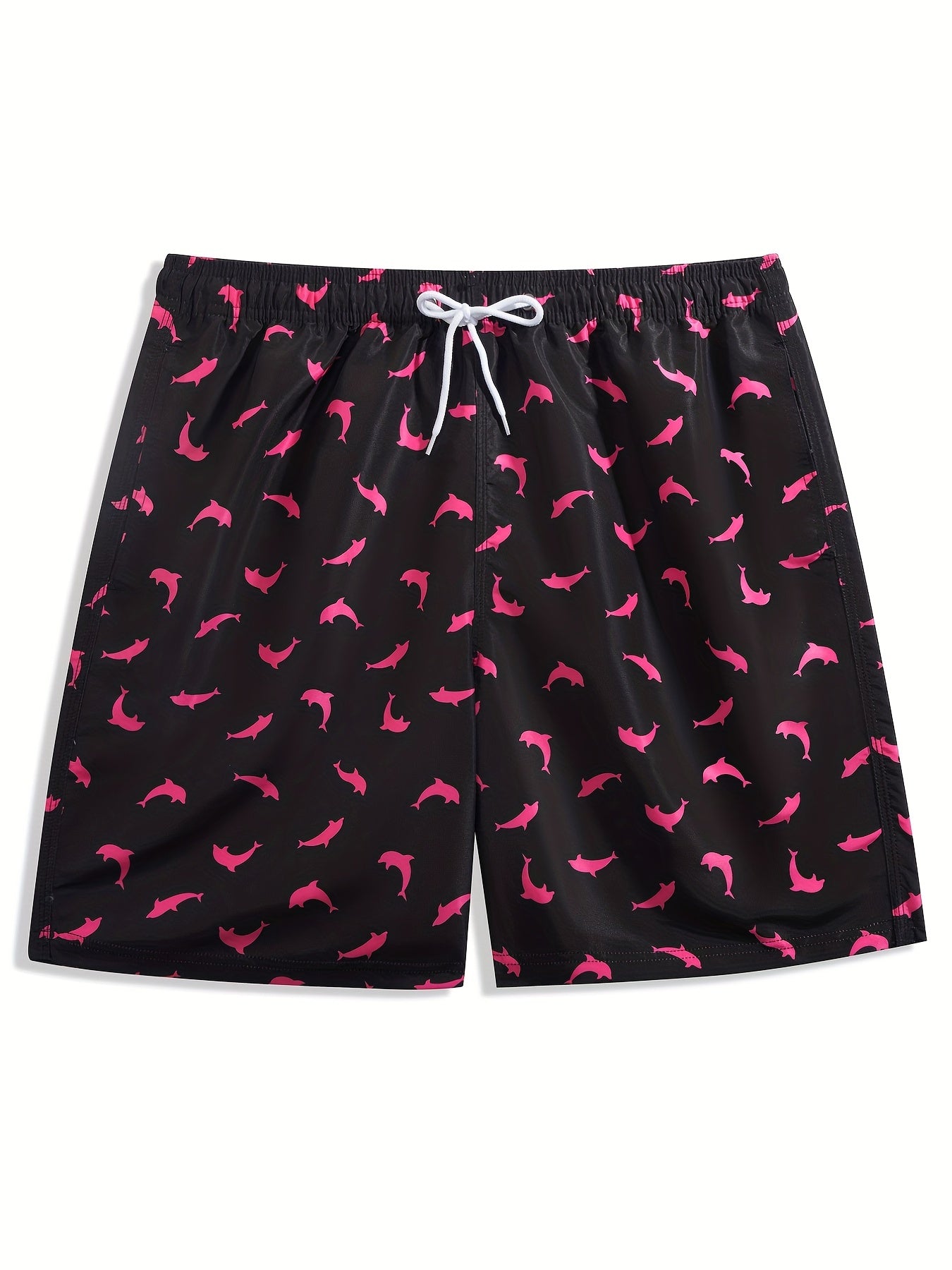 Dolphin Print Casual Drawstring Summer Beach Shorts