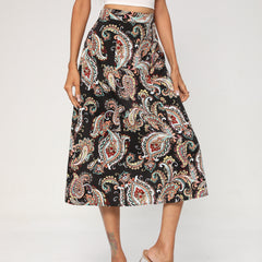 Paisley Print Maxi Skirt Casual Long Skirt For All Season Women's Clothing