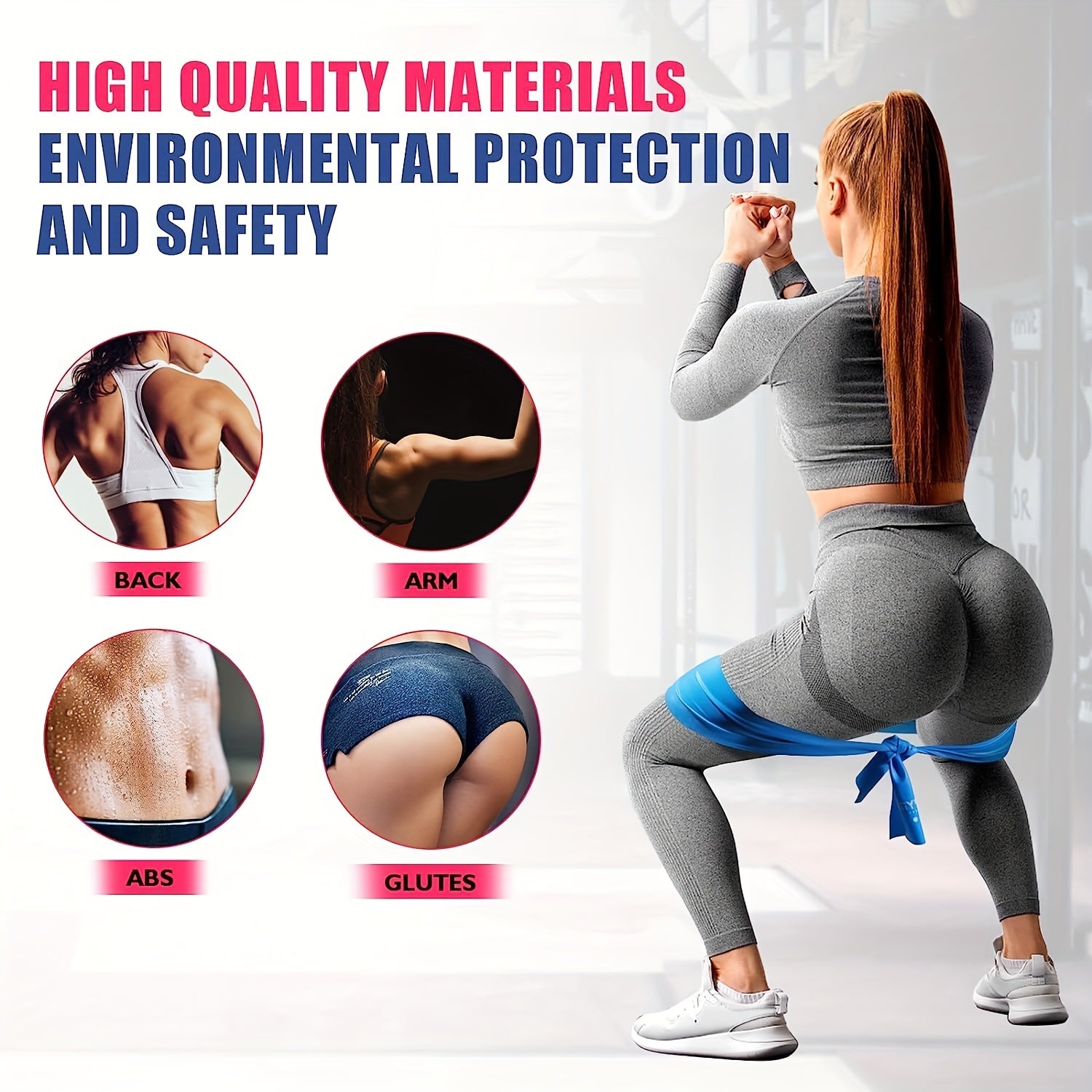 4pcs Elastic Resistance Bands for Physical Therapy Strength Training