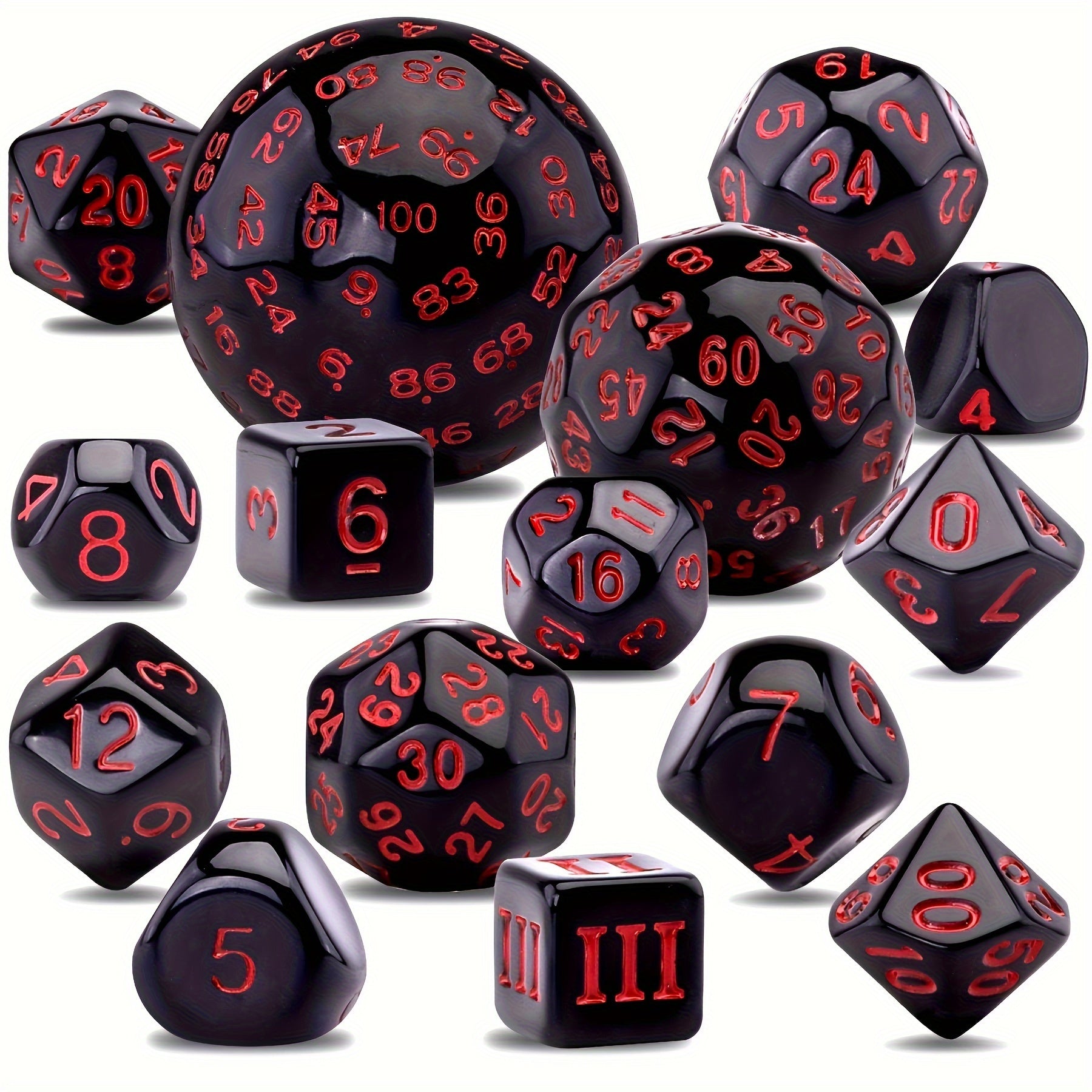 15pcs Polyhedral Dice Set With Flannelette Drawstring Storage Bag