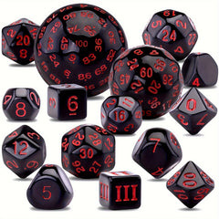 15pcs Polyhedral Dice Set With Flannelette Drawstring Storage Bag